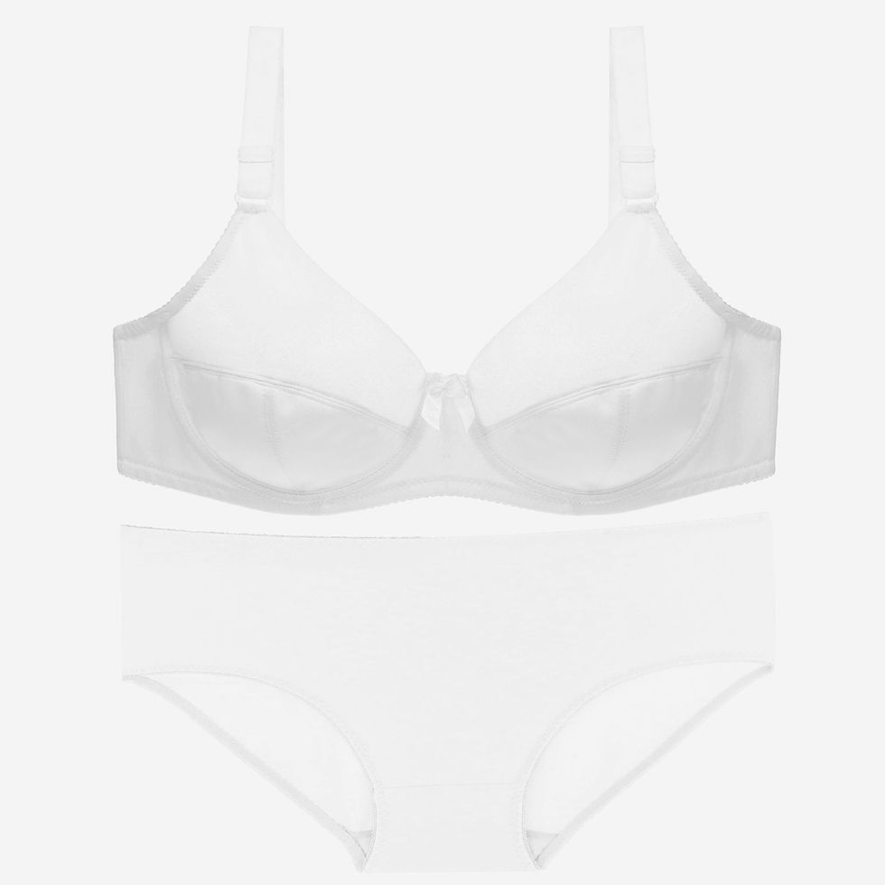 Thumbnail: Soft Breathable Full Cup Bra and Brief Set Women Plus Size