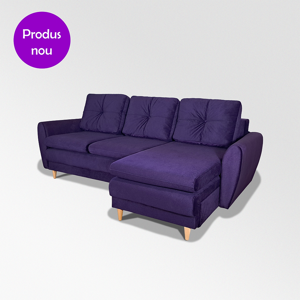 canapea colt 3 locuri sezlong moale extensibila pat perne decorative lada depozitare picioare inalte lemn masiv