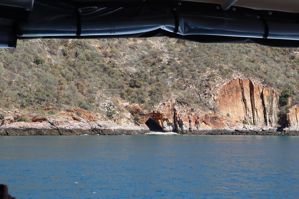 Cave along the Kimberley coast, notice the high tide mark