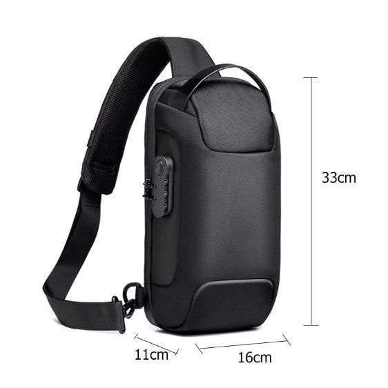 Thumbnail: Anti-Theft Black Crossbody Bag