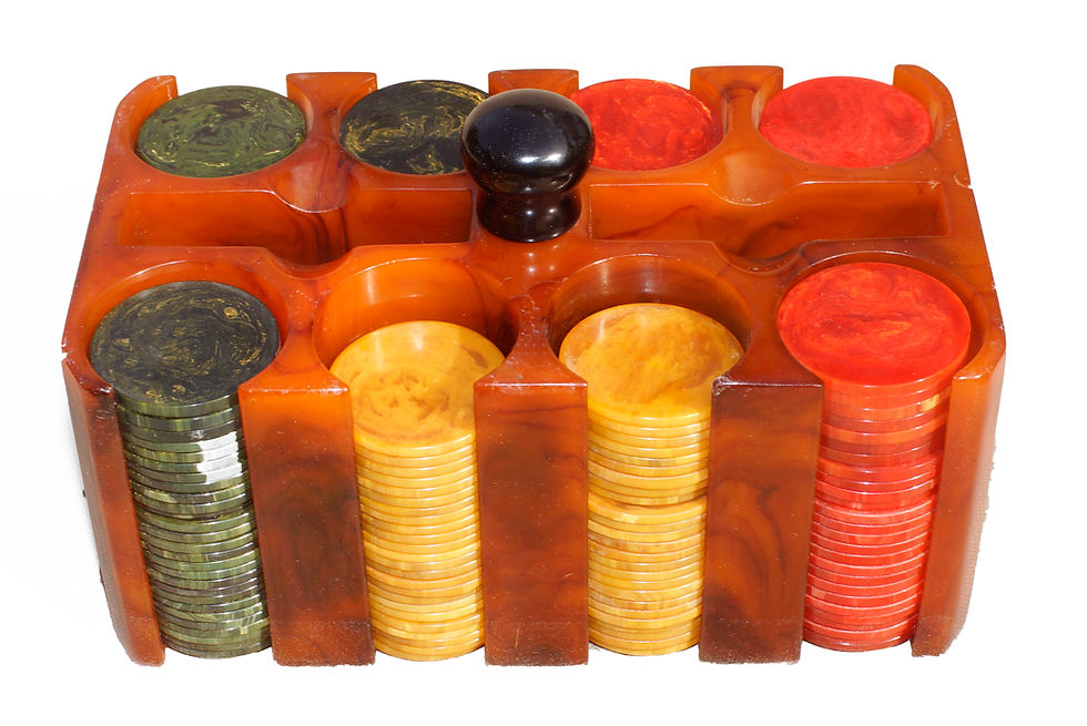 Thumbnail: B2  Translucent Deep Orange Marbelized Poker Chip Caddie