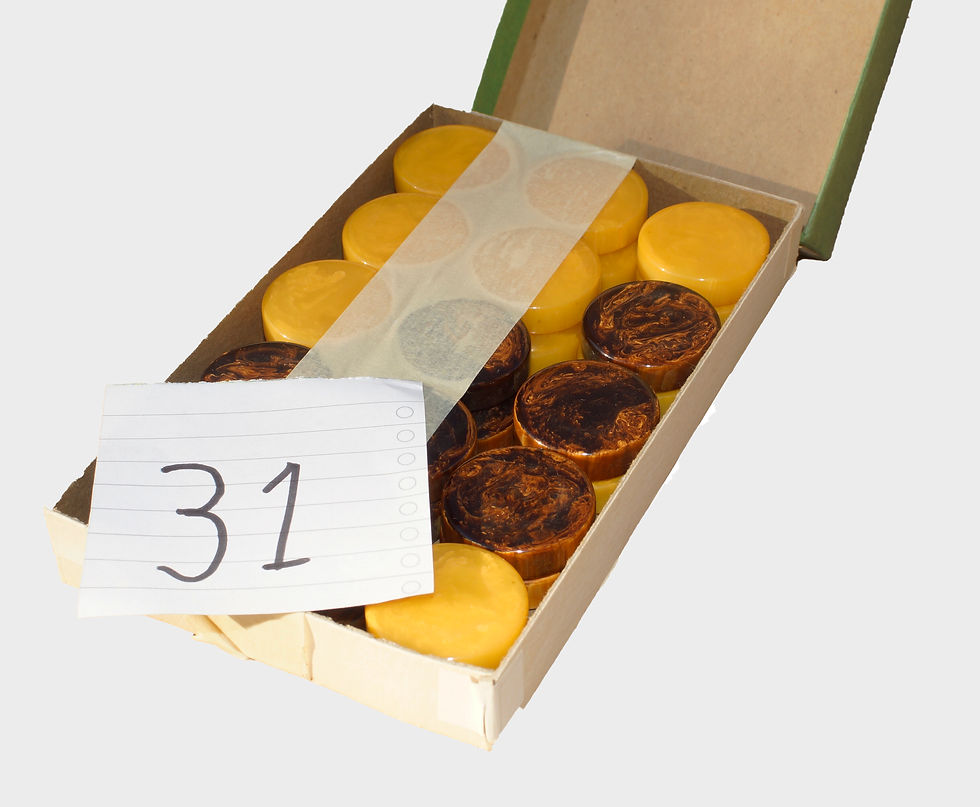 Thumbnail: #31  Chocolate and Butterscotch 1.25" Bakelite Checkers