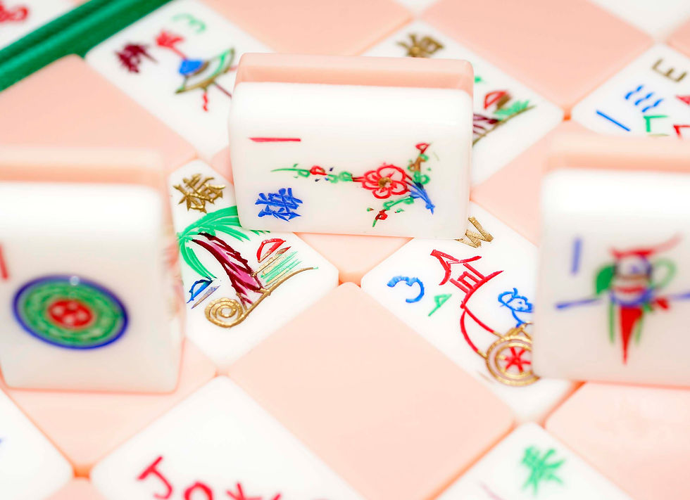 Thumbnail: PINK Tri-Tone set with 168 tiles 6 bouquets of flowers & 8 "Jokers"