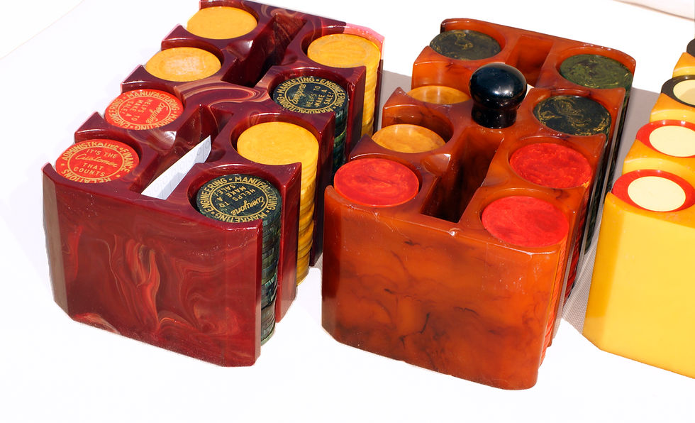 Thumbnail: B2  Translucent Deep Orange Marbelized Poker Chip Caddie