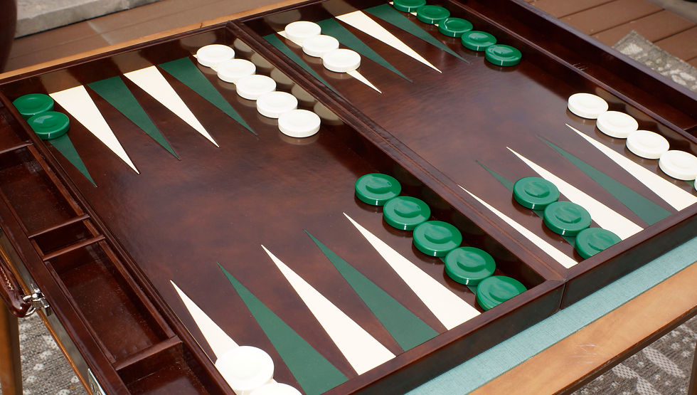 Thumbnail: Custom Leather 2" Dunhill Backgammon ~ by Geoffrey Parker