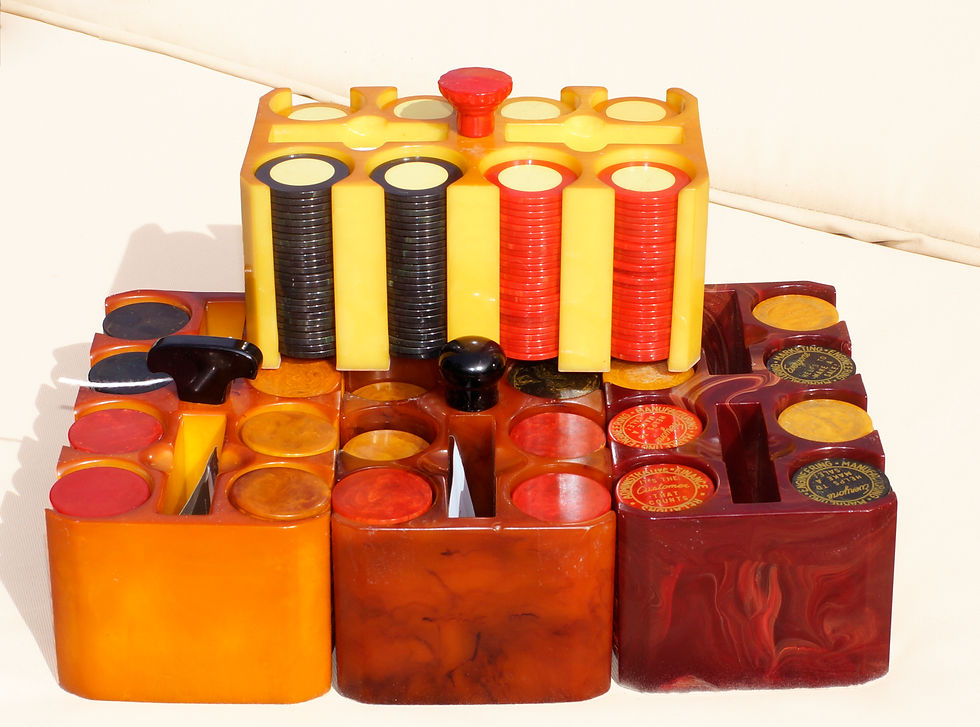 Thumbnail: B2  Translucent Deep Orange Marbelized Poker Chip Caddie