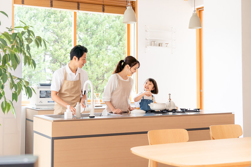 家族で調理