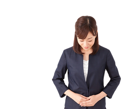 お辞儀する女性