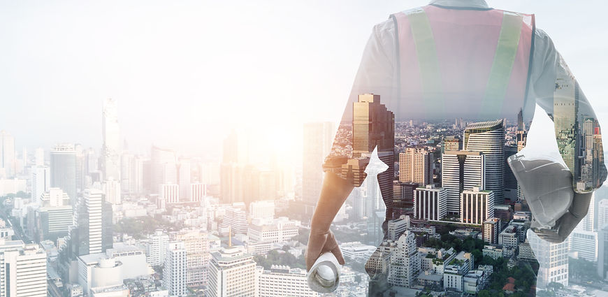 街並みと人のシルエット