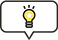 吹き出しの中の電球
