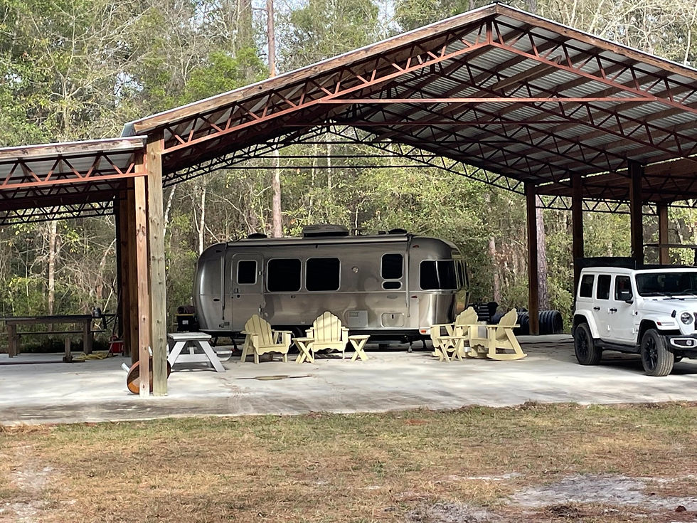Flying Cloud 23FB under the pole barn
