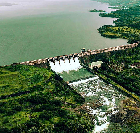 Pawna lake dam full of water in rainy season