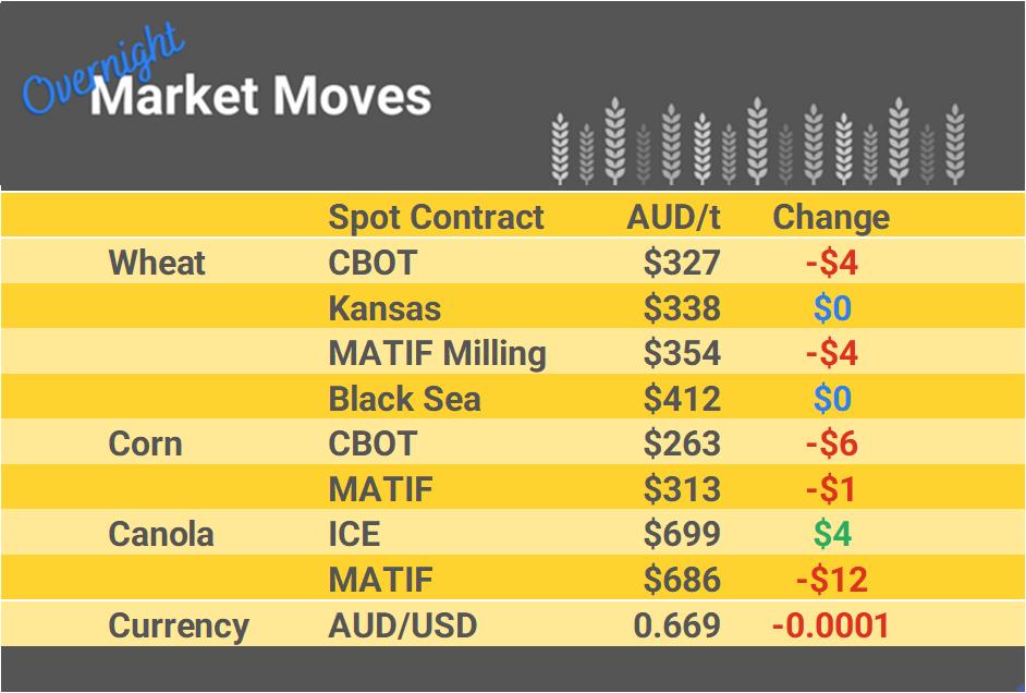 Grain Report Monday- 15th January