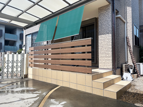 施工事例写真|タイルデッキ・シェード|加古川市|T様邸