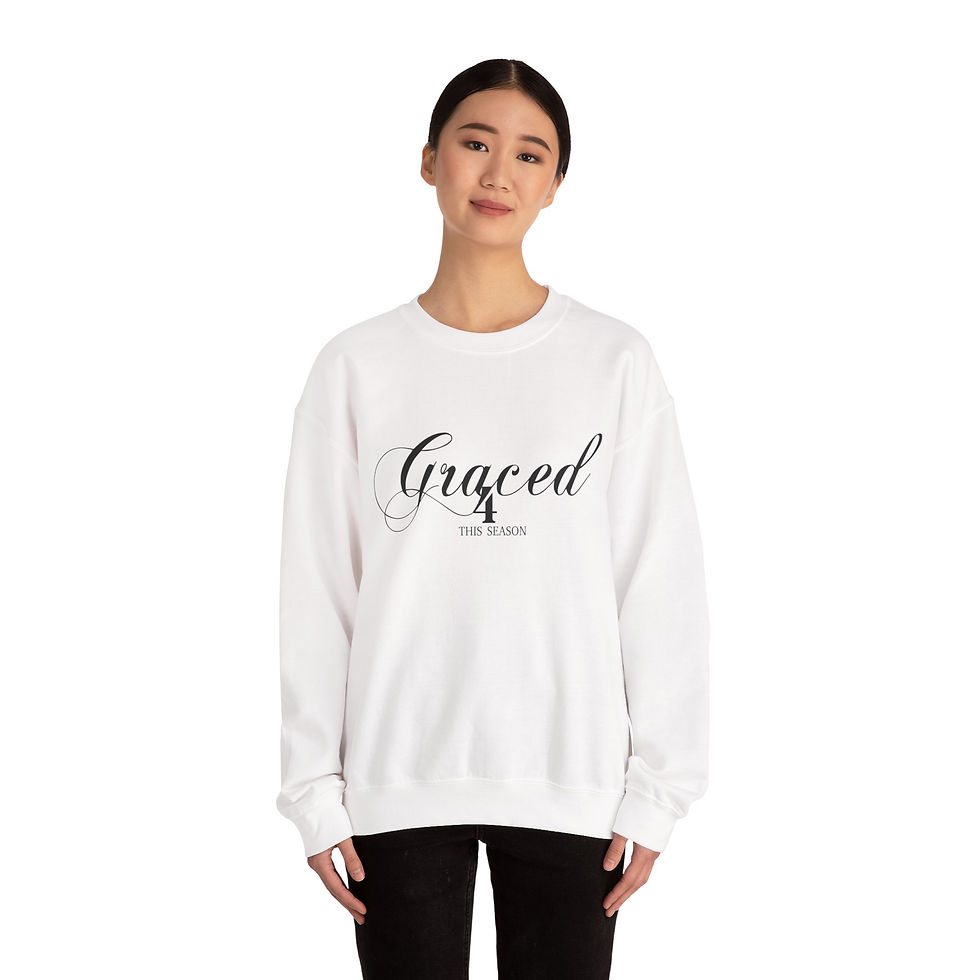 Thumbnail: "Graced 4 This Season" Elegant Script Christian Pullover — Crewneck Sweatshirt 