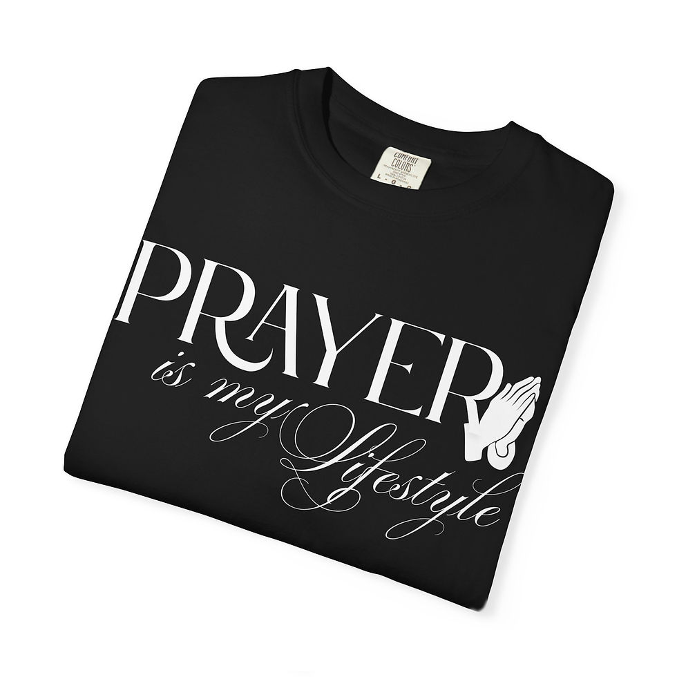 Thumbnail: Prayer Is My Lifestyle T-Shirt — Faith-Based Graphic Tee with Praying Hands