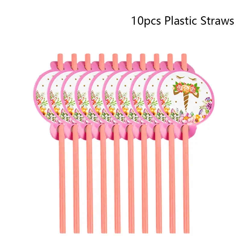 Thumbnail: Baptism Center Unicorn Party Disposable Tableware Set – Pink Plates, Cups & Napk