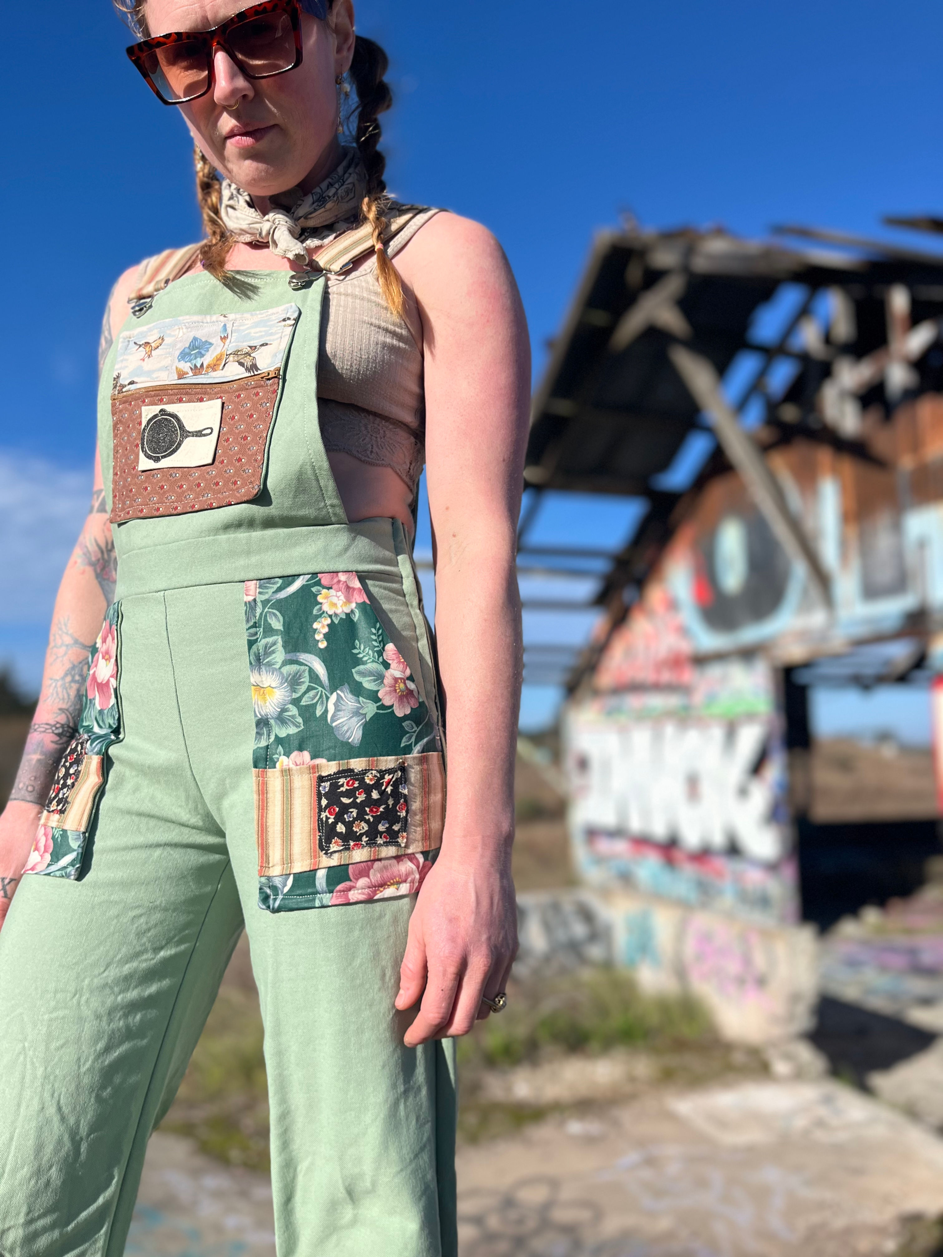 Cotton canvas overalls size S