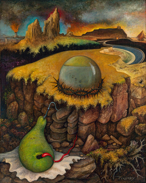 "Where do you come from?" Tempera and oil on panel.