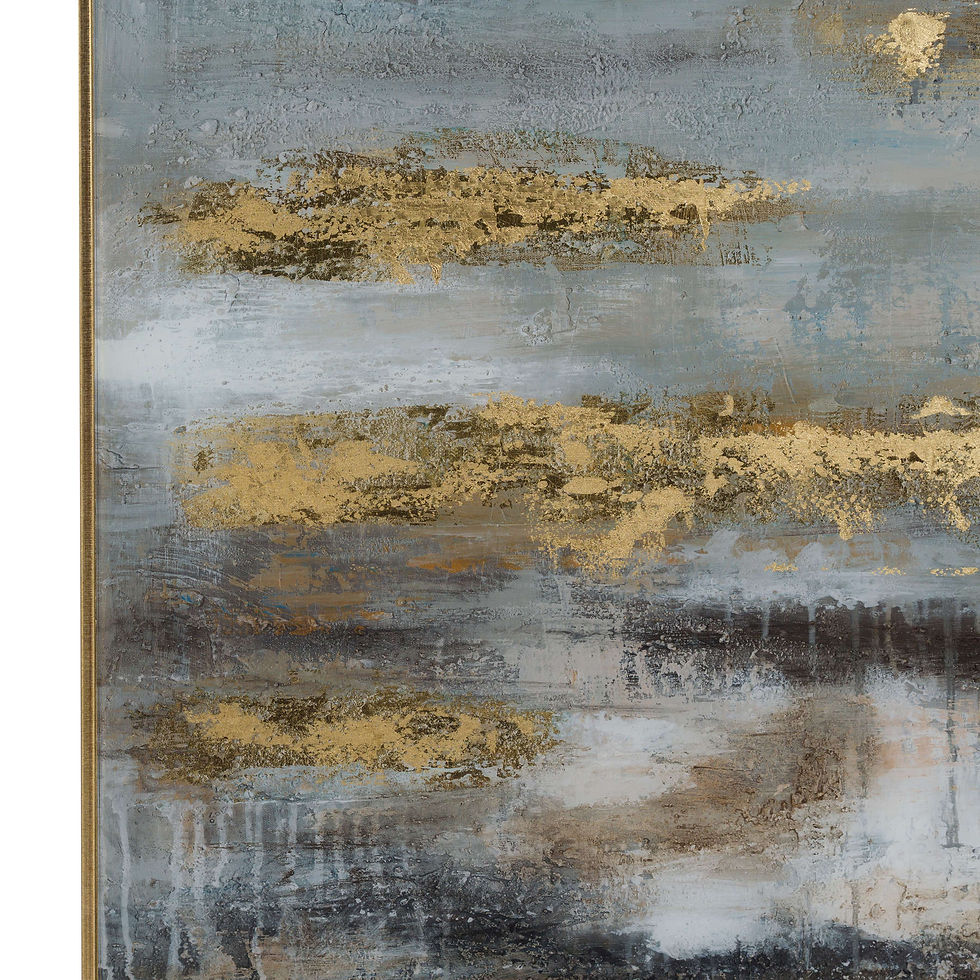 Thumbnail: Large Abstract Grey And Gold Glass Image With