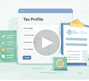 SnapTax TaxProfile setup training video thumbnail showing how to set up a TaxProfile