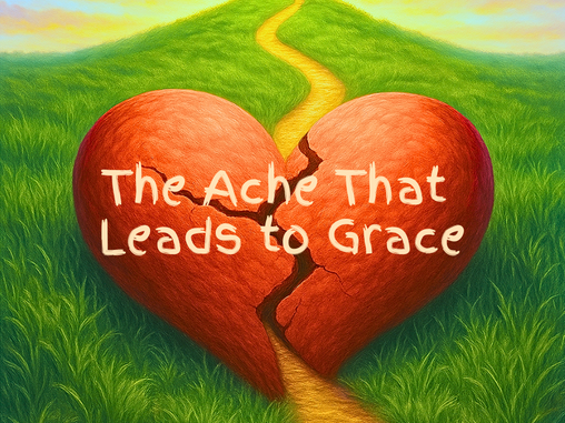 A broken heart leading to the cross for healing