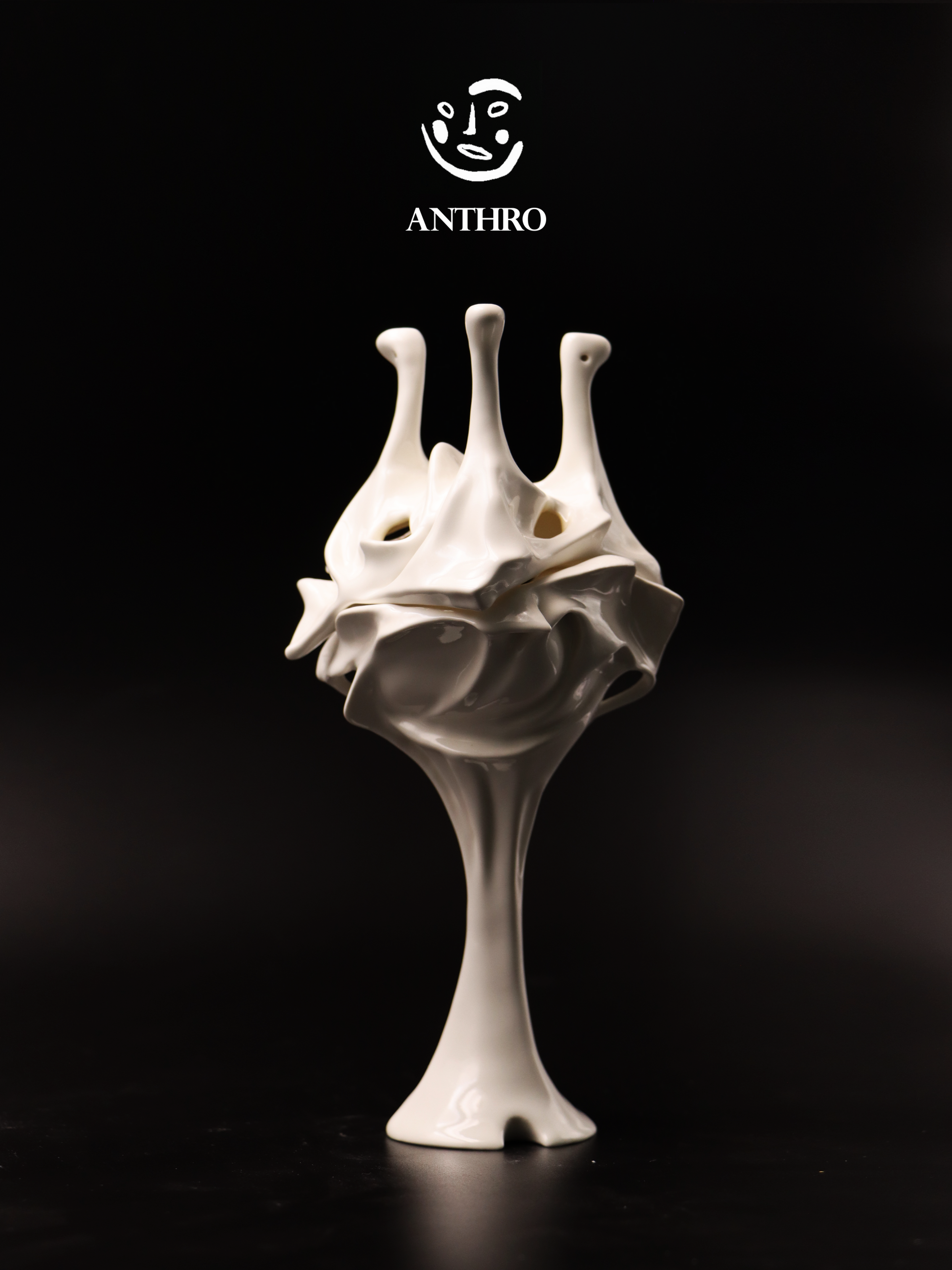 Ceramic Incense Burner "Ascending in Flight" | White