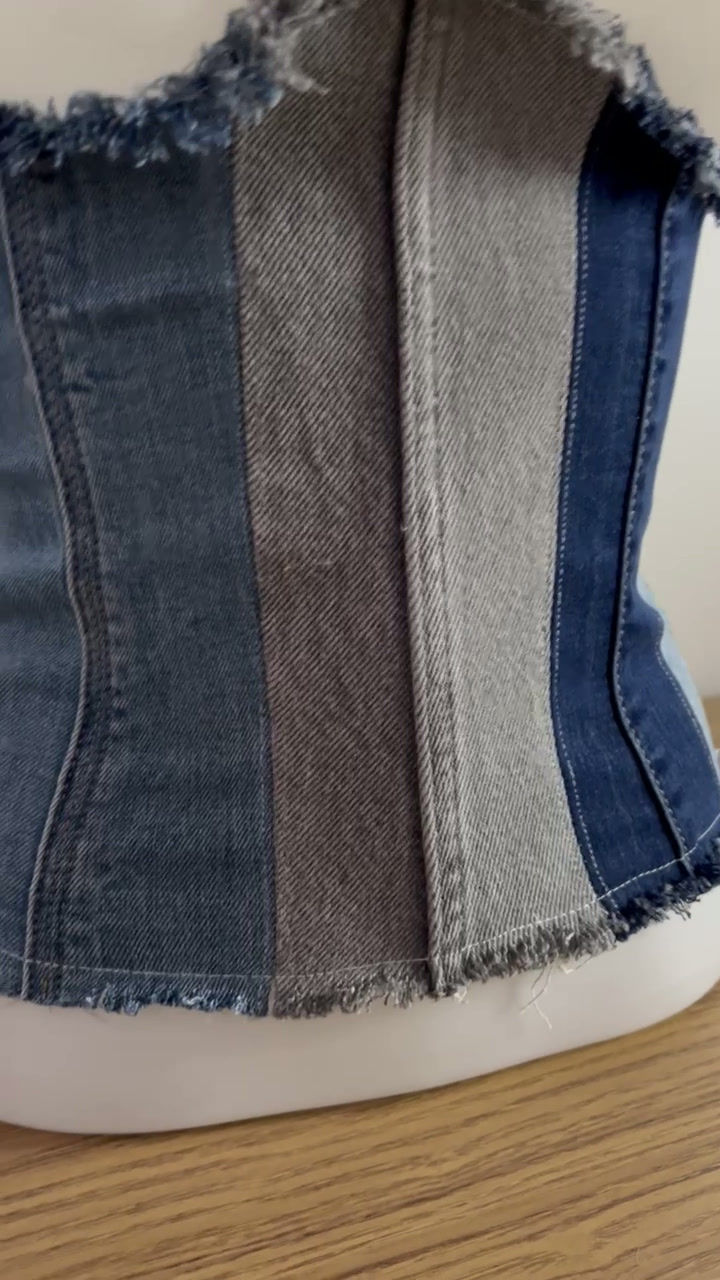Miniature : Bustier Denim upcycling 
