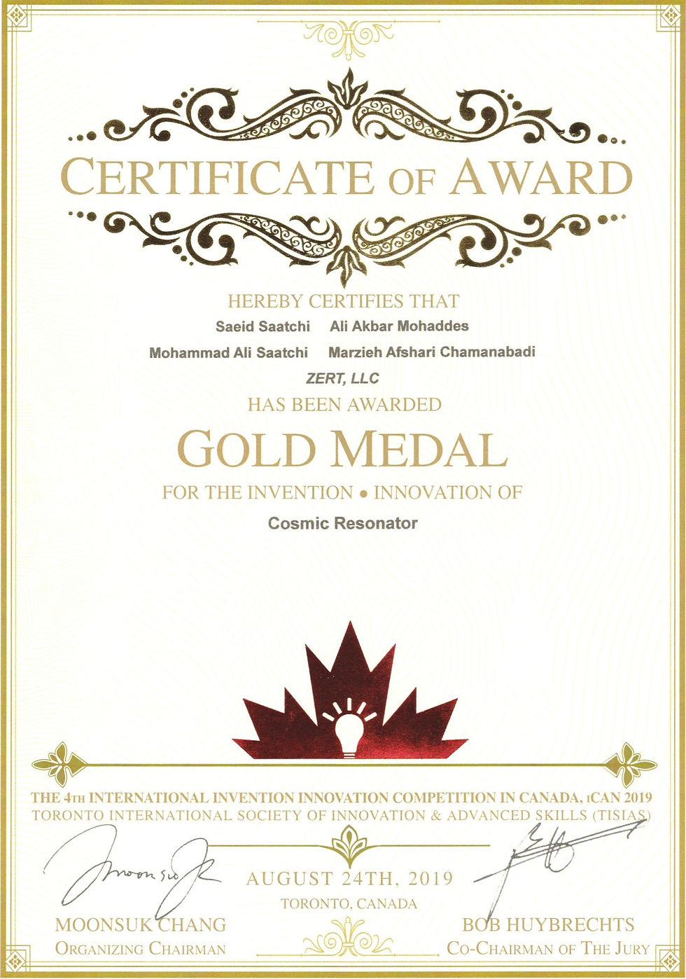 iCAN 2019 Gold certificate