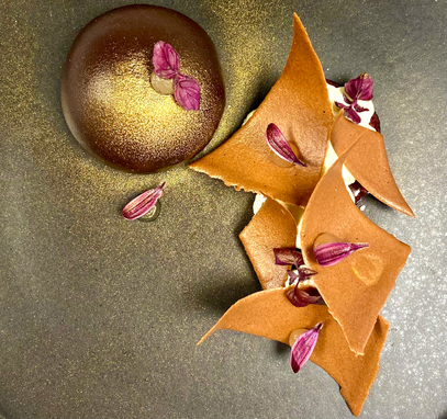 CHOCOLATE LAVA GÂTEAU | CHERRY BLOSSOM | GINGER & PALM SUGAR | SHISO ESPUMA | MIRIN