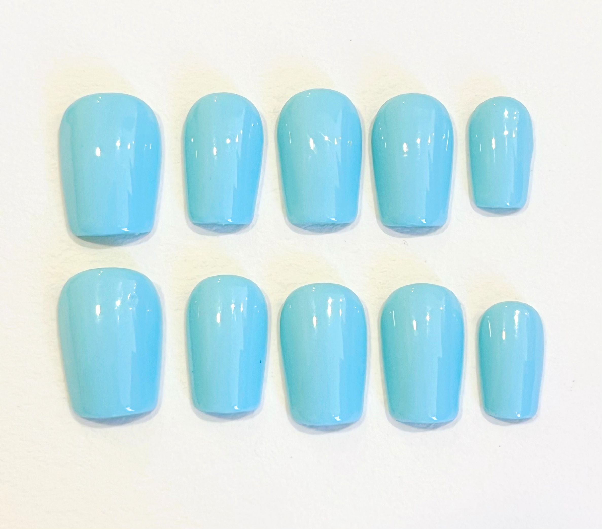 Nailvana Handmade Sky Blue Gloss Press-On Nails