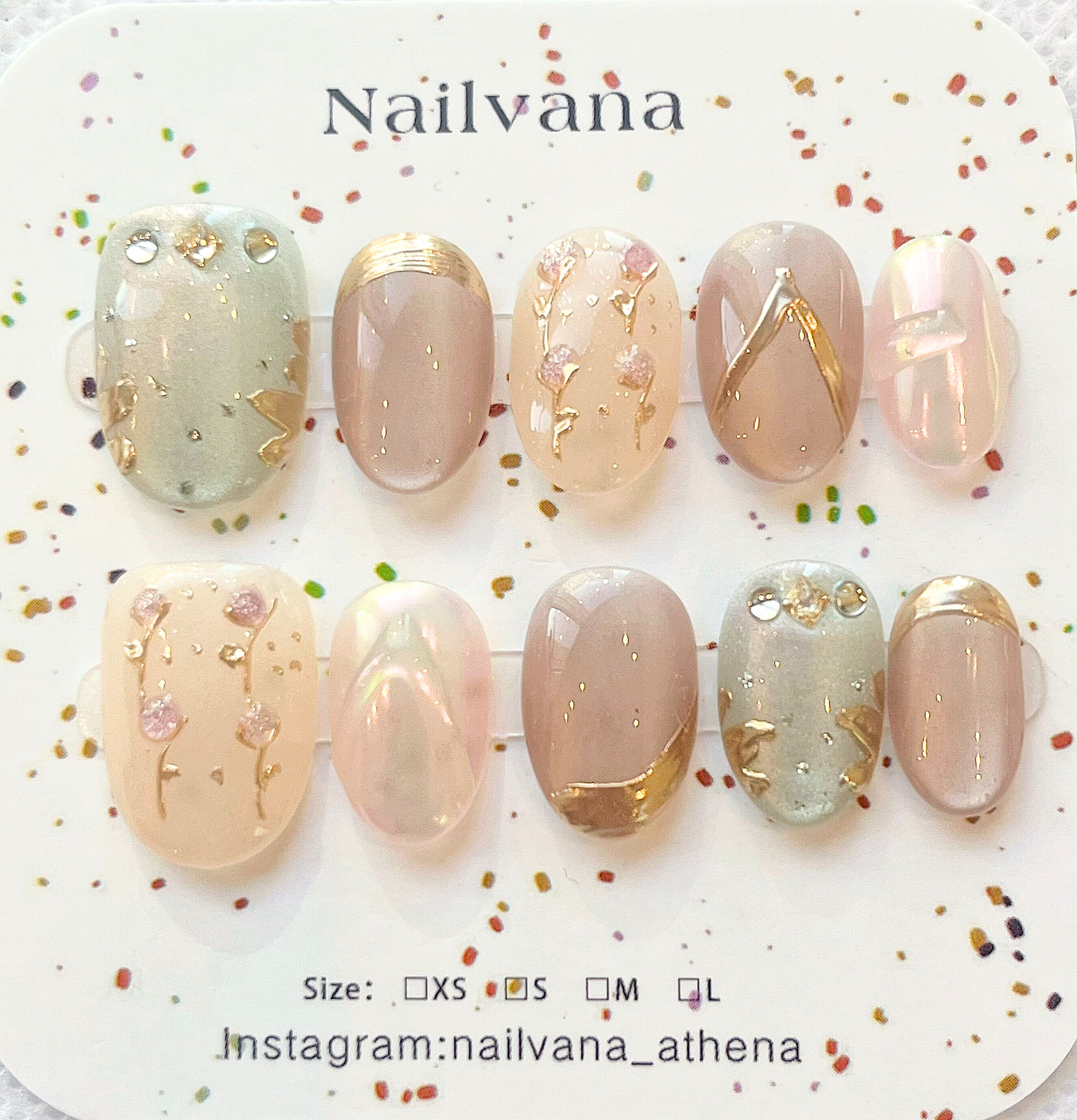 Nailvana Handmade Flora Cat Eye Nails