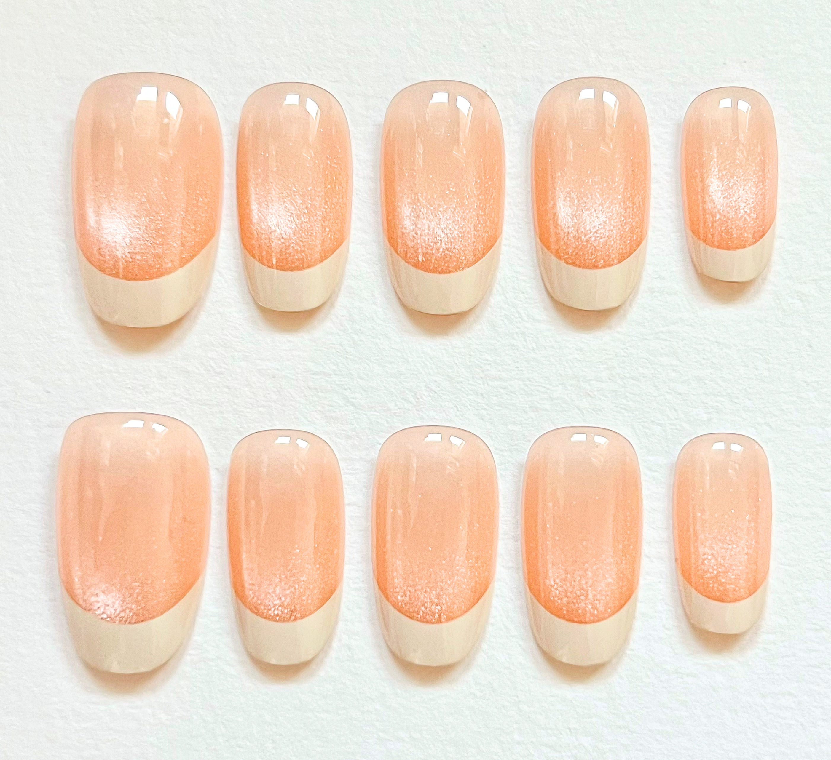 Nailvana Handmade Minimalist Nude Cat-eye French-tips Press-On Nails