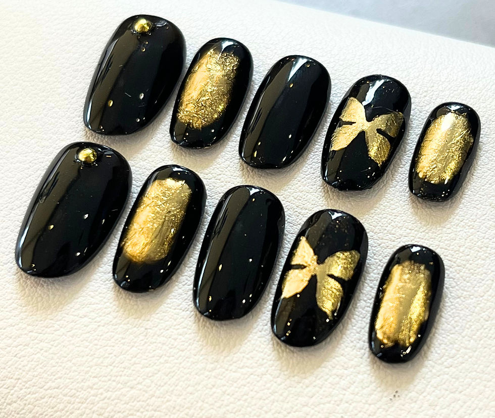 Thumbnail: Nailvana Handmade Golden Butterfly Nails