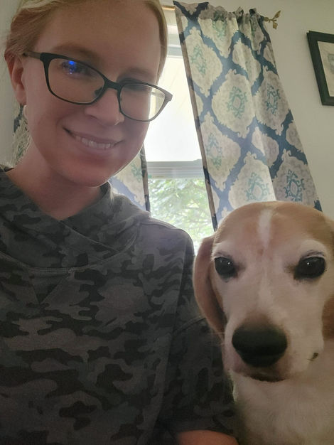 human and dog selfie