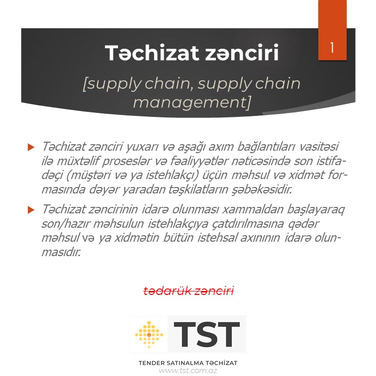 Təchizat zənciri (supply chain)