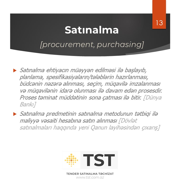 Satınalma (procurement, purchasing)