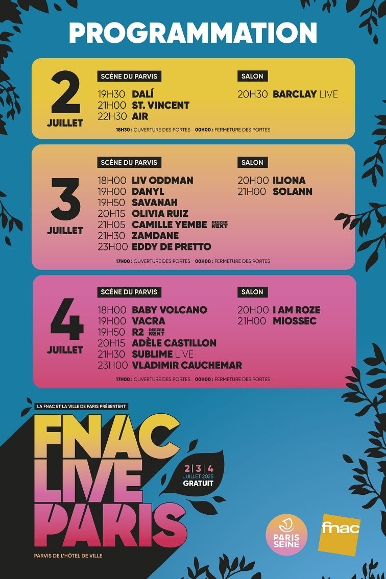 La programmation du Fnac Live Festival