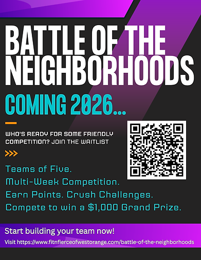 Battle of the Neighborhoods Fitness Challenge $1000 Grand Prize Community teams flyer