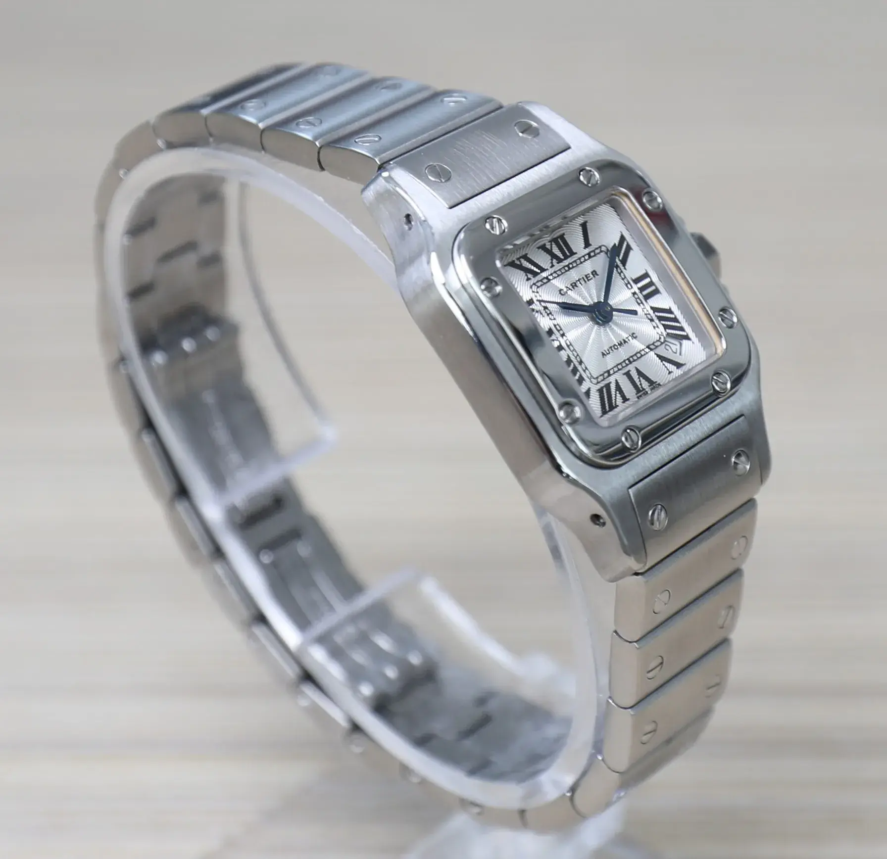Cartier Santos Galbée - Full Steel - Automatic - Mini 24mm - Silvered guilloché