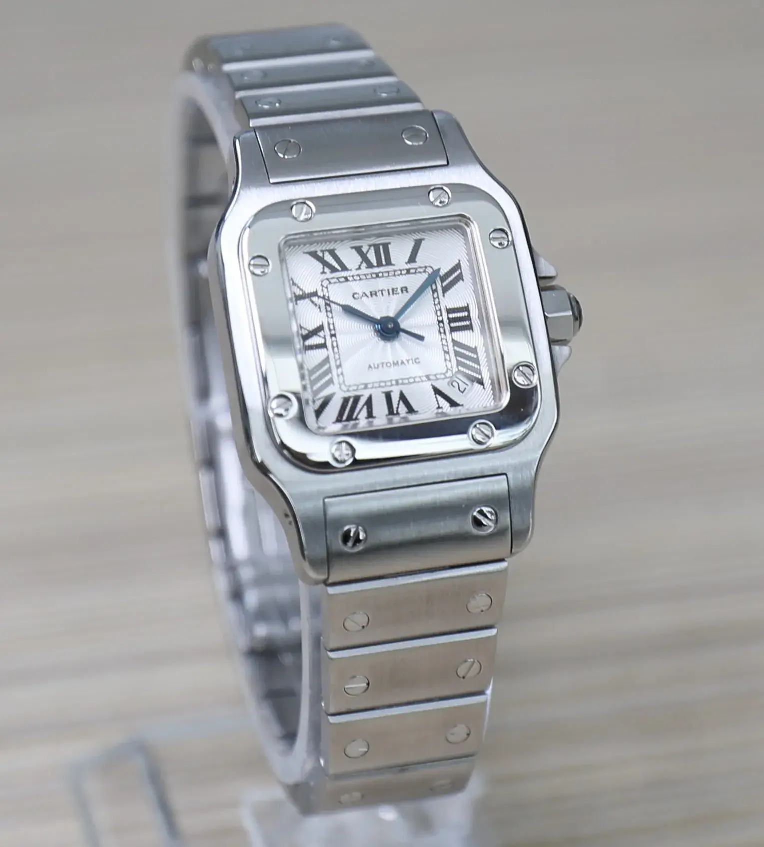 Cartier Santos Galbée - Full Steel - Automatic - Mini 24mm - Silvered guilloché