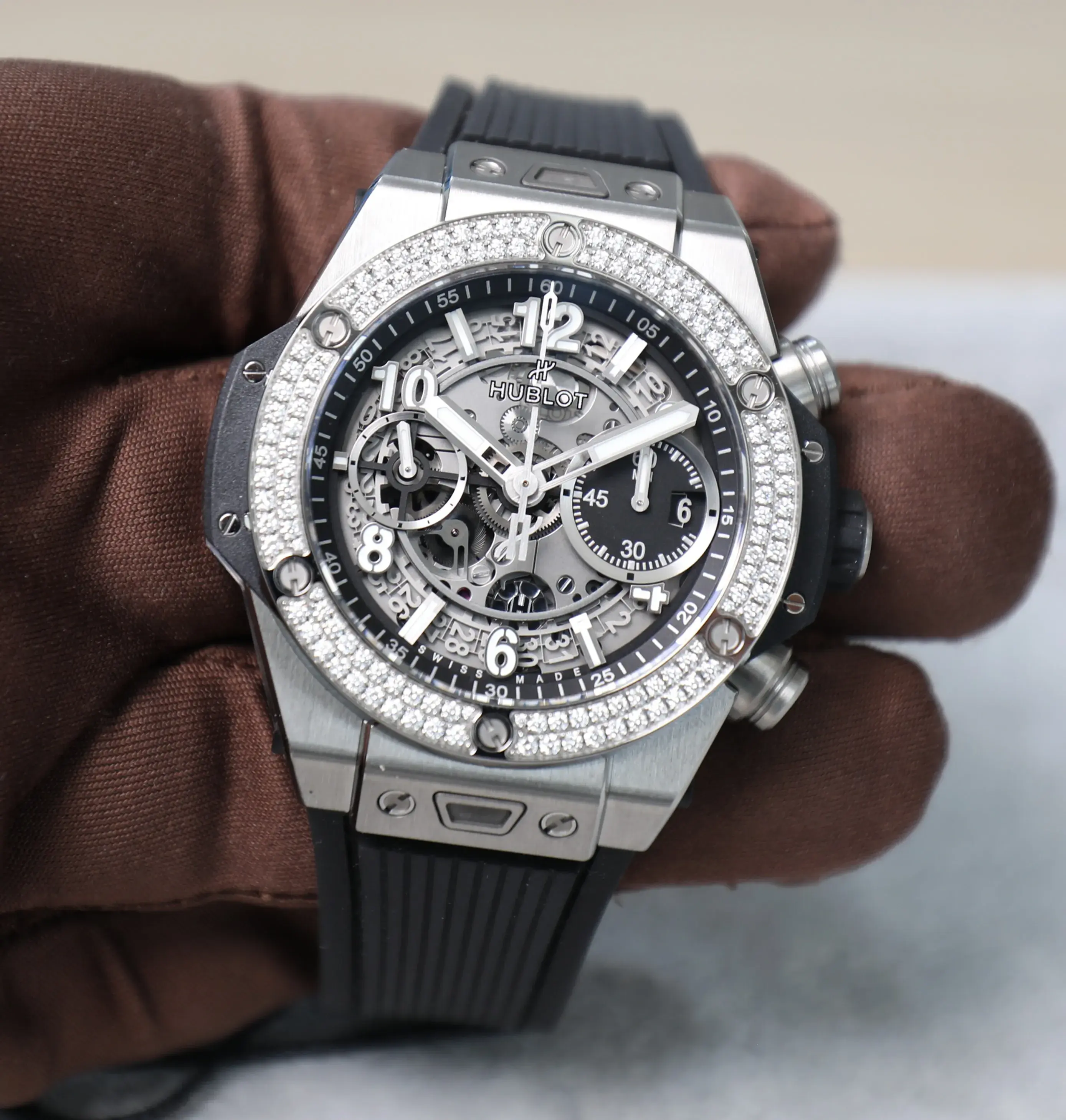 Hublot Big Bang Unico - 42mm Titanium - Factory Diamond Bezel