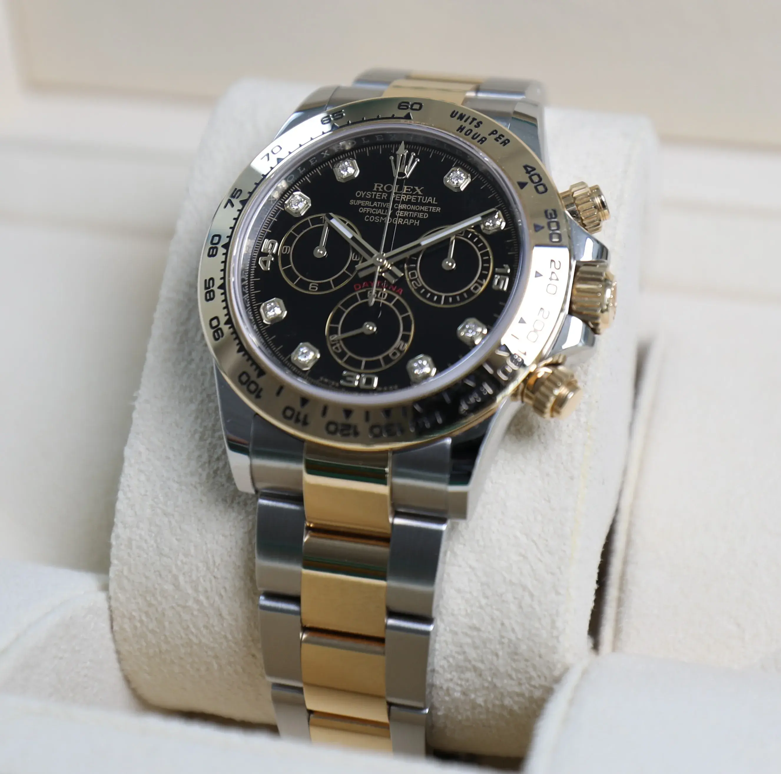Rolex Cosmogrpah Daytona - Two Tone - Black Dial Diamond Index
