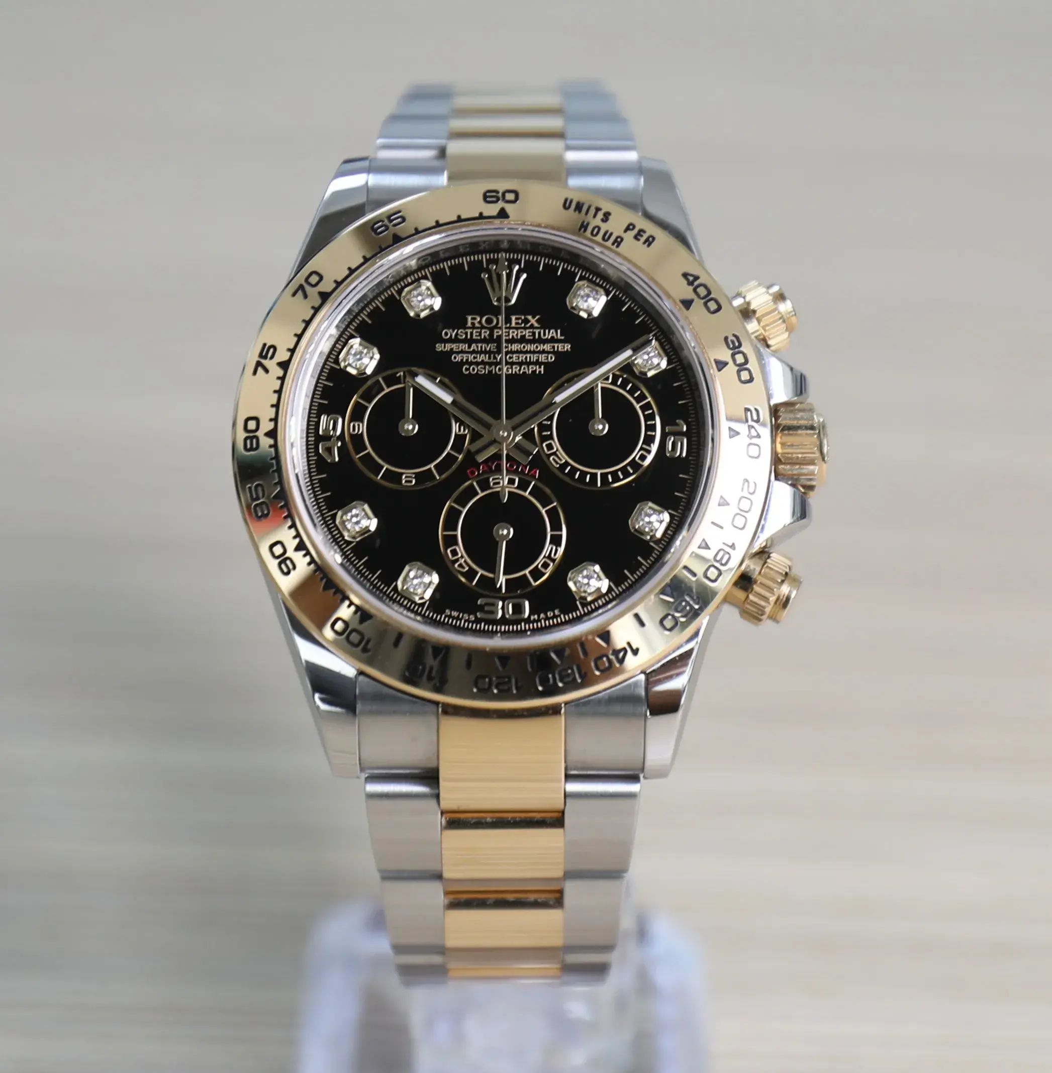 Rolex Cosmogrpah Daytona - Two Tone - Black Dial Diamond Index
