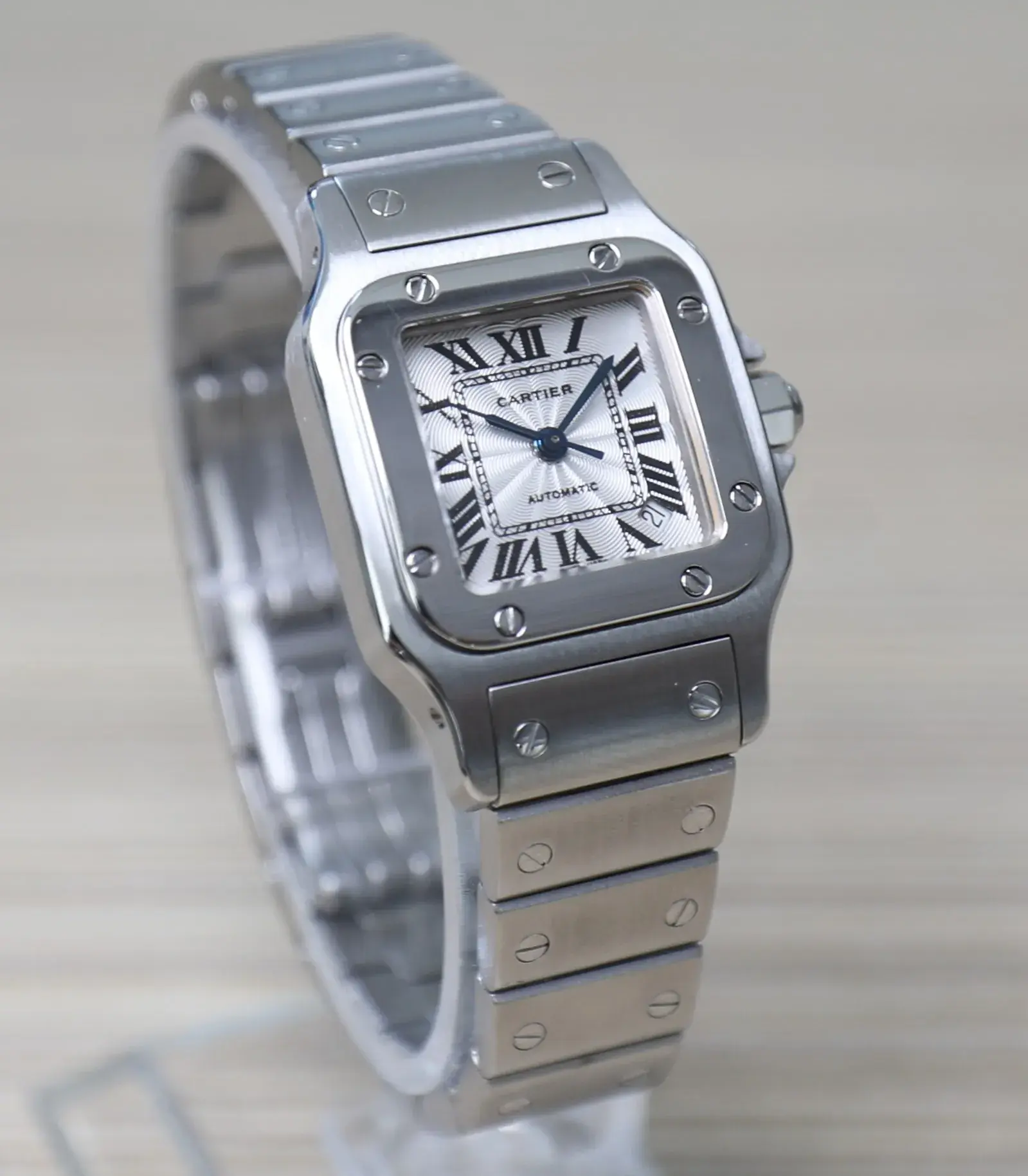 Cartier Santos Galbée - Full Steel - Automatic - Mini 24mm - Silvered guilloché