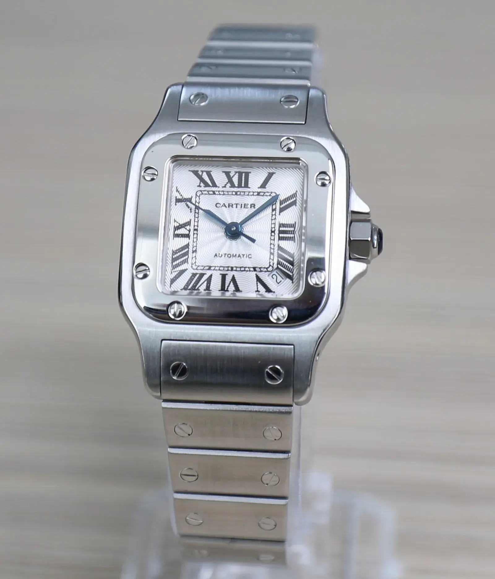 Cartier Santos Galbée - Full Steel - Automatic - Mini 24mm - Silvered guilloché