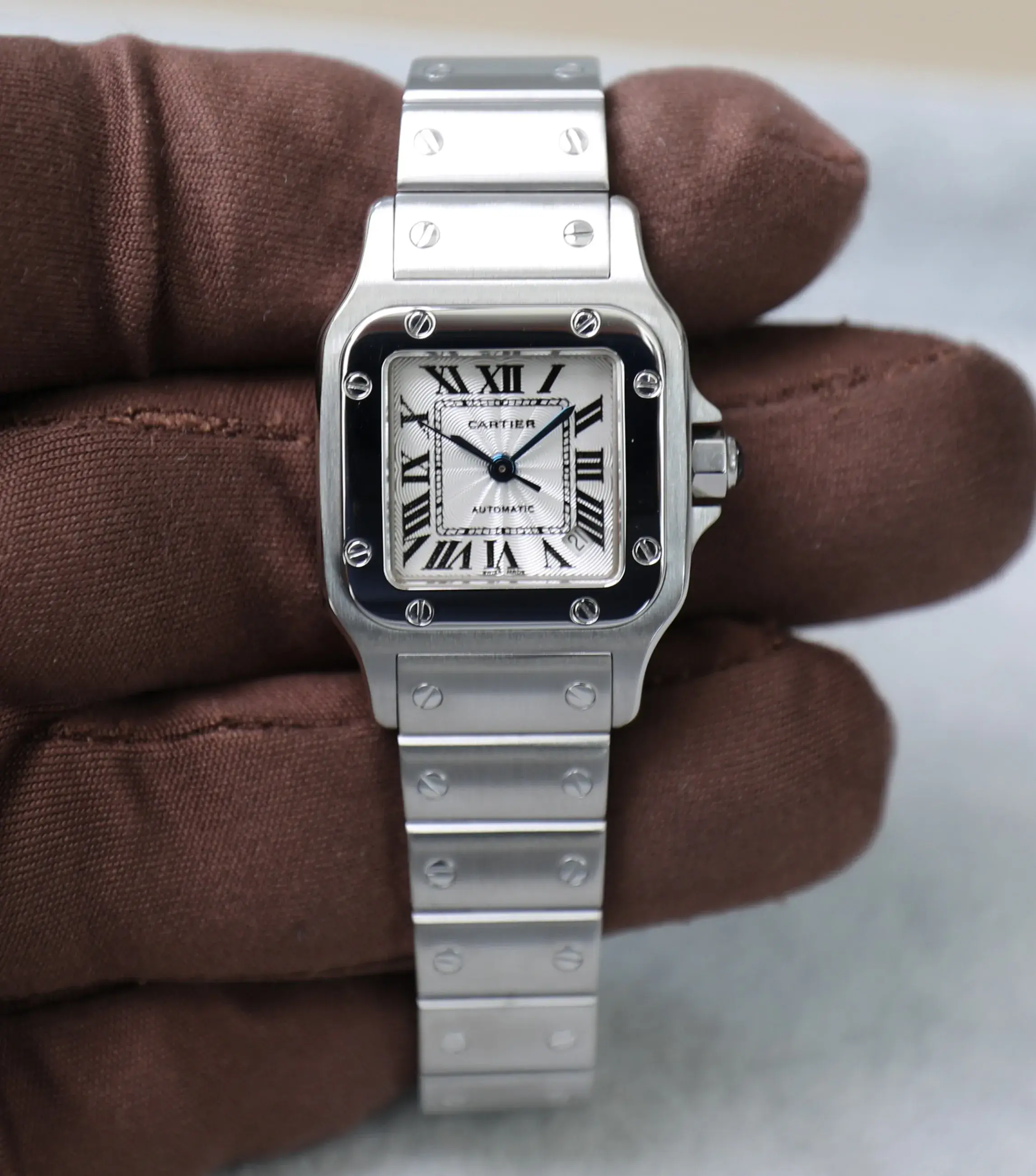 Cartier Santos Galbée - Full Steel - Automatic - Mini 24mm - Silvered guilloché
