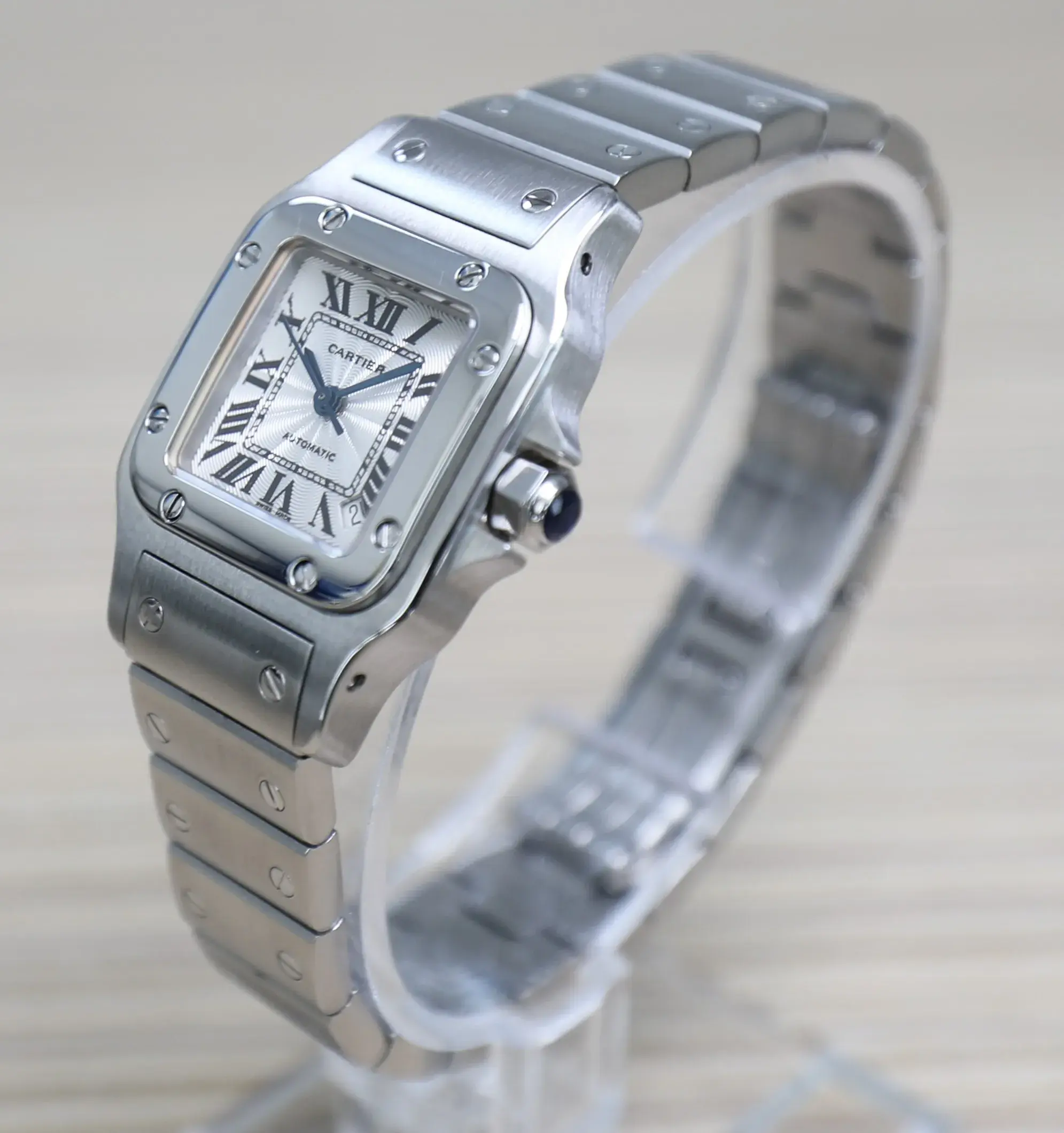 Cartier Santos Galbée - Full Steel - Automatic - Mini 24mm - Silvered guilloché