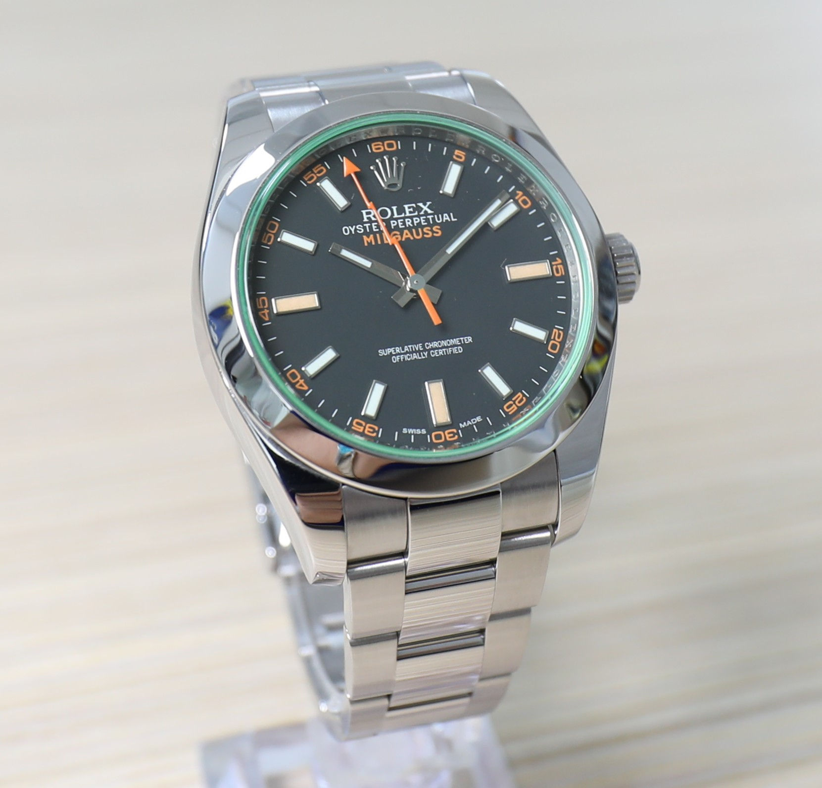 Rolex Milgauss - 40mm - Black Dial - Green Accent - Oyster Bracelet