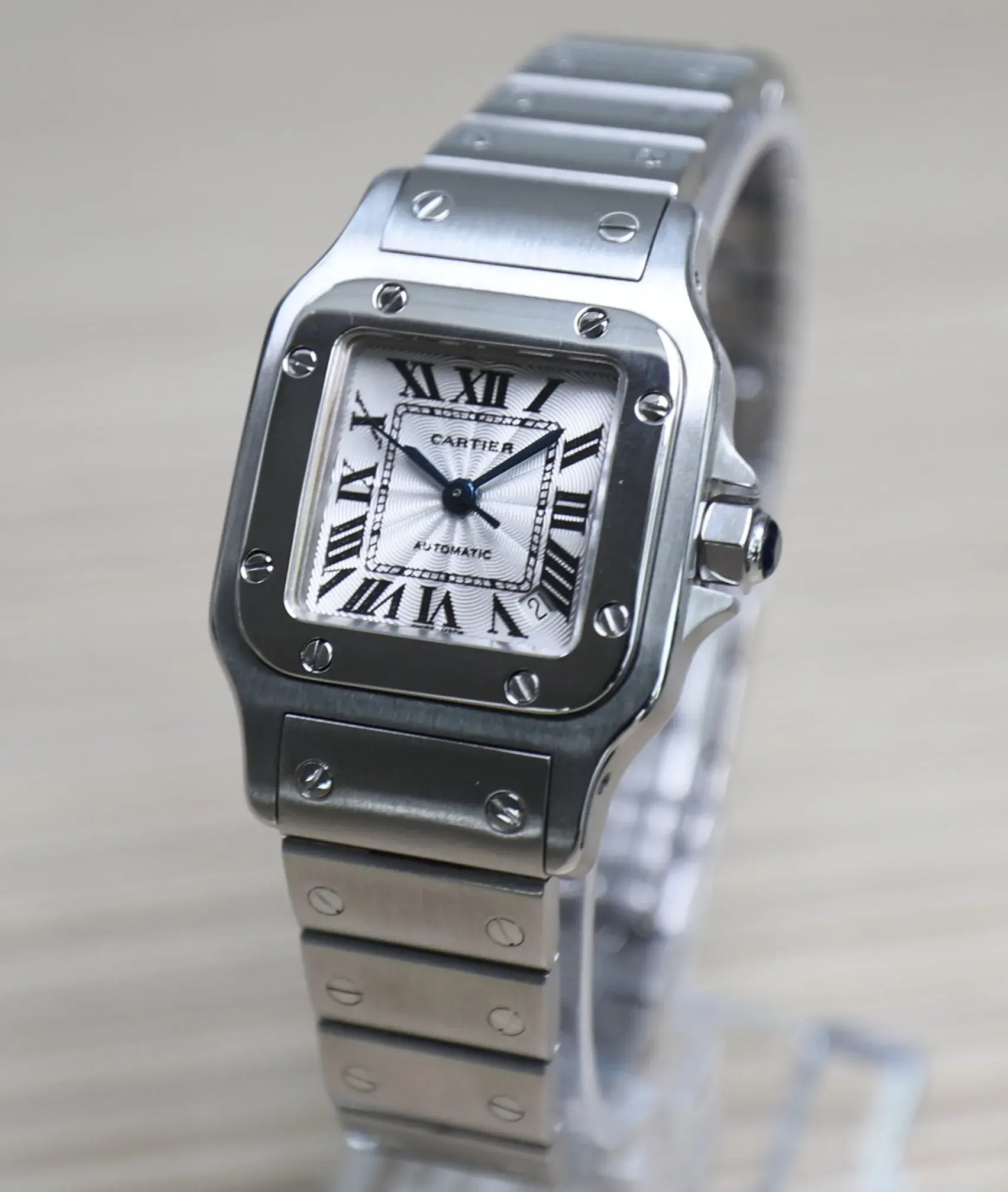 Cartier Santos Galbée - Full Steel - Automatic - Mini 24mm - Silvered guilloché